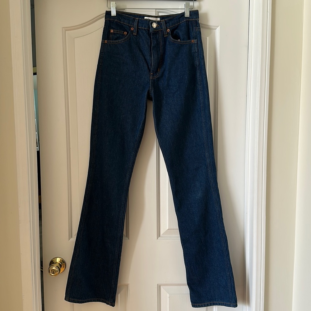 NWT Zara Dark Denim Straight Leg Jeans